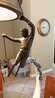 Airborne Bronze and Acrylic  Sculpture 36 in - Huge - Skiing Sculpture by Chris Navarro - 2