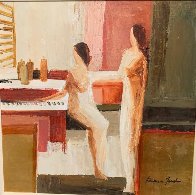 At the Jazz Bar 30x30 Original Painting by Adriana Naveh - 3 At the Jazz Bar 30x30 Original Painting by Adriana Naveh - 3
