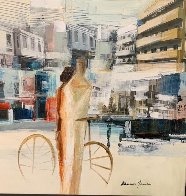 City Ride 32x32 Original Painting by Adriana Naveh - 2 City Ride 32x32 Original Painting by Adriana Naveh - 2