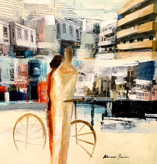 City Ride 32x32 Original Painting - Adriana Naveh City Ride 32x32 Original Painting - Adriana Naveh