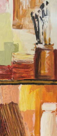 Artist Bookcase 39x10 Original Painting - Adriana Naveh
