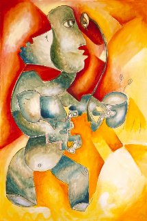 Green Hot Tea 1997 Limited Edition Print - Alexandra Nechita Green Hot Tea 1997 Limited Edition Print - Alexandra Nechita