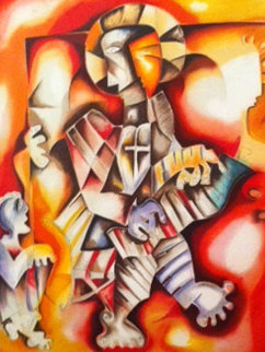 Man With His Piano 2003 Limited Edition Print - Alexandra Nechita Man With His Piano 2003 Limited Edition Print - Alexandra Nechita