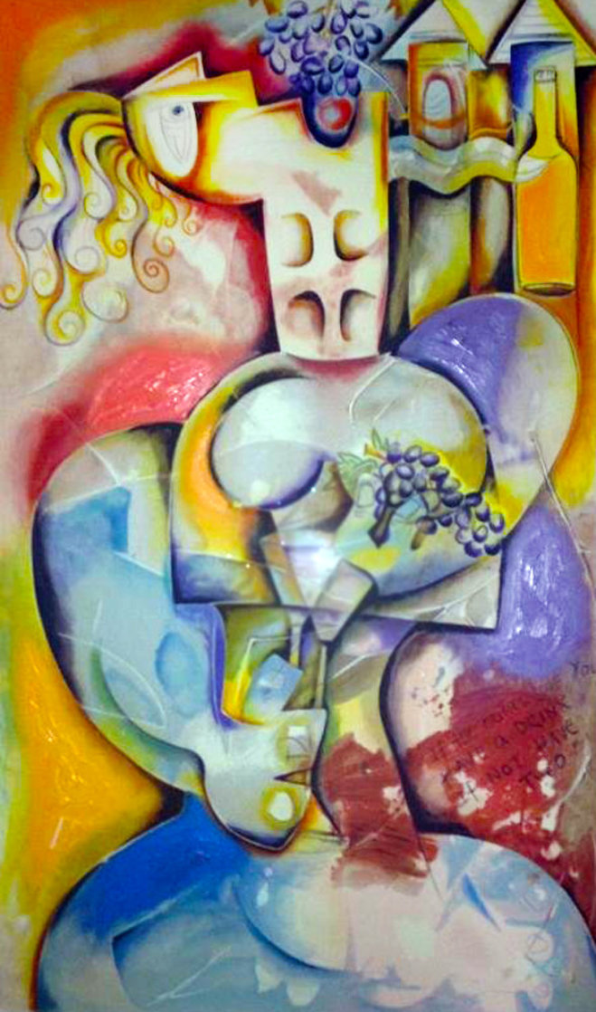 Wine Taster 2003 Overpaint Limited Edition Print by Alexandra Nechita Wine Taster 2003 Overpaint Limited Edition Print by Alexandra Nechita