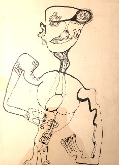 Untitled Figurative Drawing 1990 14x10 Early Work Drawing - Alexandra Nechita Untitled Figurative Drawing 1990 14x10 Early Work Drawing - Alexandra Nechita