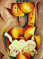 Soft Velvet Cat 1998 Limited Edition Print by Alexandra Nechita - 0 Soft Velvet Cat 1998 Limited Edition Print by Alexandra Nechita - 0
