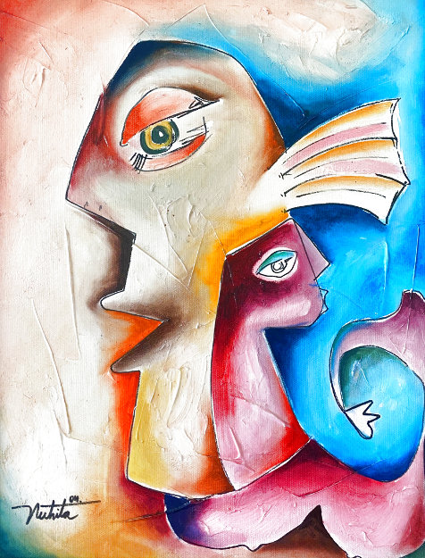 Untitled Painting  2004 16x22 Original Painting - Alexandra Nechita