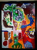 Grumpy Man Original 1994 52x39 Huge - Early Original Painting by Alexandra Nechita - 1