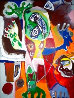 Grumpy Man Original 1994 52x39 Huge - Early Original Painting by Alexandra Nechita - 0