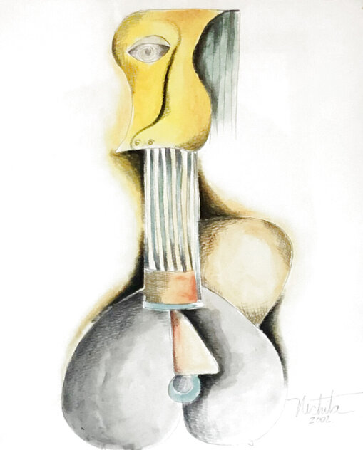 Flamenco Strings 2002 29x26 - Framed Watercolor by Alexandra Nechita