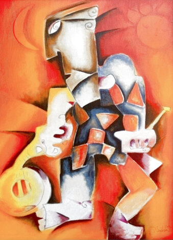 Untitled Figurative Abstract Painting 2007 35x28 Original Painting - Alexandra Nechita