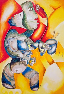Green Hot Tea AP 1997 Limited Edition Print - Alexandra Nechita Green Hot Tea AP 1997 Limited Edition Print - Alexandra Nechita