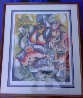 Swimming with Dolphins 1998 Limited Edition Print by Alexandra Nechita - 1