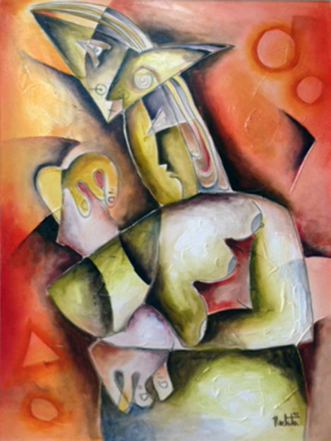 Store Away Your Anger 1997 45x33 (early) Original Painting - Alexandra Nechita
