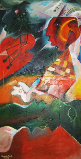 Volcanic Symphony 1995 73x39 (early) Huge Original Painting by Alexandra Nechita