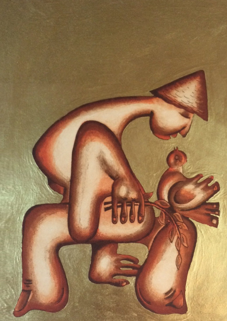 Untitled 23 k Gold Leaf Etching PP Limited Edition Print by Alexandra Nechita Untitled 23 k Gold Leaf Etching PP Limited Edition Print by Alexandra Nechita
