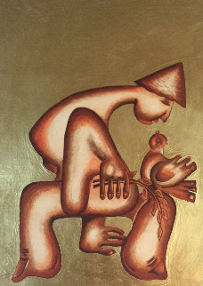Untitled 23 k Gold Leaf Etching PP Limited Edition Print - Alexandra Nechita Untitled 23 k Gold Leaf Etching PP Limited Edition Print - Alexandra Nechita
