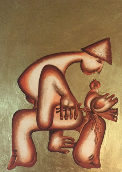 Untitled 23 k Gold Leaf Etching PP Limited Edition Print by Alexandra Nechita Untitled 23 k Gold Leaf Etching PP Limited Edition Print by Alexandra Nechita