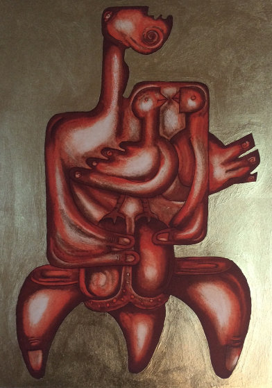 Untitled 23k Gold Leaf Etching PP Limited Edition Print by Alexandra Nechita Untitled 23k Gold Leaf Etching PP Limited Edition Print by Alexandra Nechita