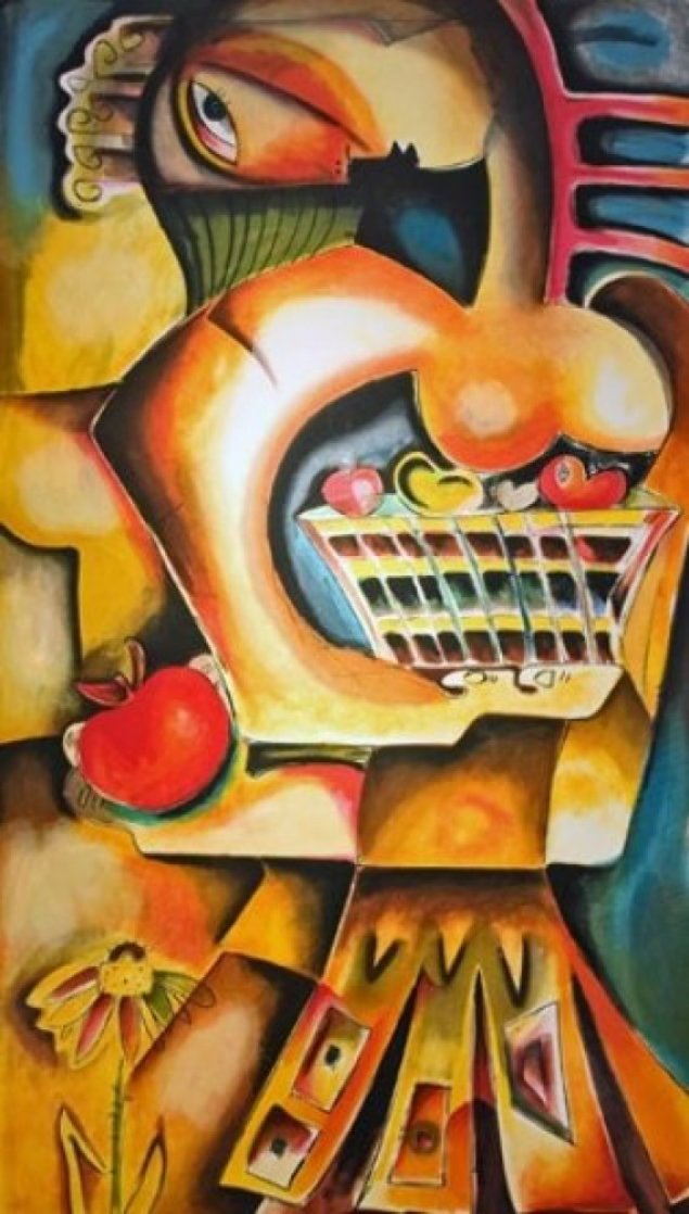 Orange Apple 1999 Limited Edition Print by Alexandra Nechita Orange Apple 1999 Limited Edition Print by Alexandra Nechita