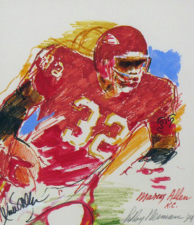Marcus Allen, Football Watercolor 1994 22x19 Watercolor - LeRoy Neiman Marcus Allen, Football Watercolor 1994 22x19 Watercolor - LeRoy Neiman