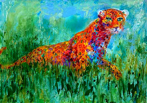 Prowling Leopard 2003 Limited Edition Print - LeRoy Neiman