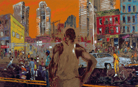 Harlem Streets AP 1982 - NYC - New York Limited Edition Print - LeRoy Neiman