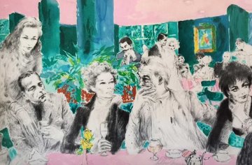 Polo Lounge 1989 Limited Edition Print - LeRoy Neiman Polo Lounge 1989 Limited Edition Print - LeRoy Neiman
