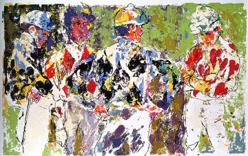 Four Jockeys 1974 Limited Edition Print - LeRoy Neiman Four Jockeys 1974 Limited Edition Print - LeRoy Neiman
