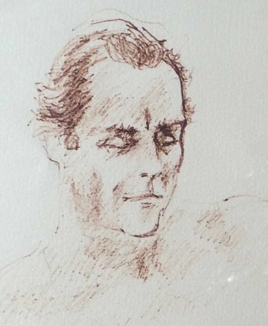Untitled Drawing (Portrait of Jerome Zeitman) 1979 11x14 Drawing - LeRoy Neiman