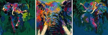 Elephant Triptych 2002 Limited Edition Print - LeRoy Neiman Elephant Triptych 2002 Limited Edition Print - LeRoy Neiman