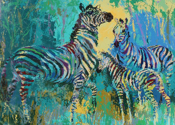 Zebra Family 1978 Limited Edition Print - LeRoy Neiman Zebra Family 1978 Limited Edition Print - LeRoy Neiman