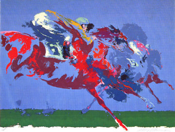 In The Stretch 1972 Limited Edition Print - LeRoy Neiman In The Stretch 1972 Limited Edition Print - LeRoy Neiman