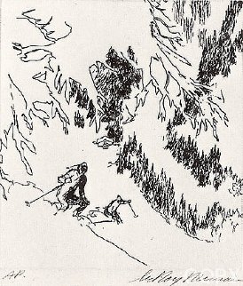 Ski Etchings, Framed Set of Five AP Limited Edition Print - LeRoy Neiman Ski Etchings, Framed Set of Five AP Limited Edition Print - LeRoy Neiman