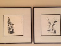 Ski Etchings, Set of Five AP Limited Edition Print by LeRoy Neiman - 6 Ski Etchings, Set of Five AP Limited Edition Print by LeRoy Neiman - 6