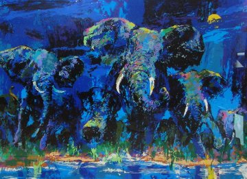 Elephant Nocturne 1984 Limited Edition Print - LeRoy Neiman Elephant Nocturne 1984 Limited Edition Print - LeRoy Neiman