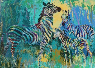 Zebra Family 1978 Limited Edition Print - LeRoy Neiman Zebra Family 1978 Limited Edition Print - LeRoy Neiman