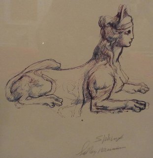 Portrait Study of Sphinx Drawing 1970 Drawing - LeRoy Neiman Portrait Study of Sphinx Drawing 1970 Drawing - LeRoy Neiman