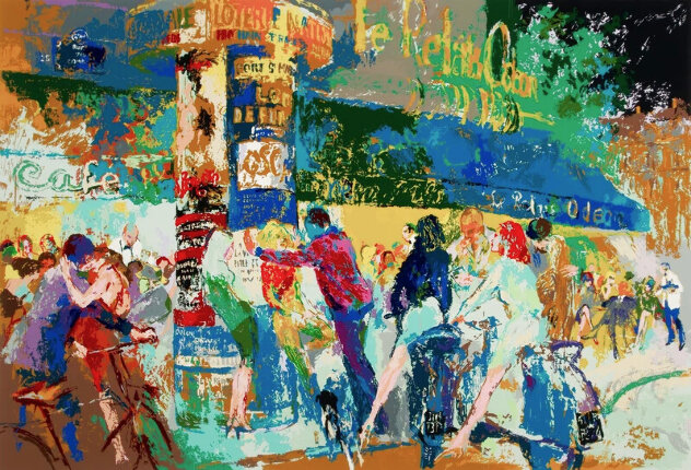 Left Bank Cafe 1989 - Huge -  Paris, France Limited Edition Print by LeRoy Neiman