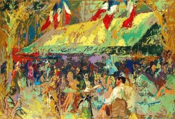 Cafe Deux Magots 1976 Limited Edition Print - LeRoy Neiman Cafe Deux Magots 1976 Limited Edition Print - LeRoy Neiman