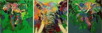 Elephant Triptych 2002 Limited Edition Print - LeRoy Neiman Elephant Triptych 2002 Limited Edition Print - LeRoy Neiman