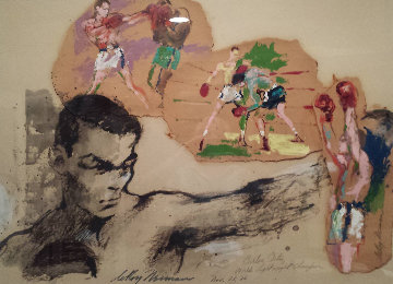 Carlos Ortiz 1966 42x32 Huge Original Painting - LeRoy Neiman Carlos Ortiz 1966 42x32 Huge Original Painting - LeRoy Neiman