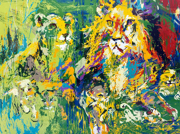 Lion Family 1974 Limited Edition Print - LeRoy Neiman Lion Family 1974 Limited Edition Print - LeRoy Neiman