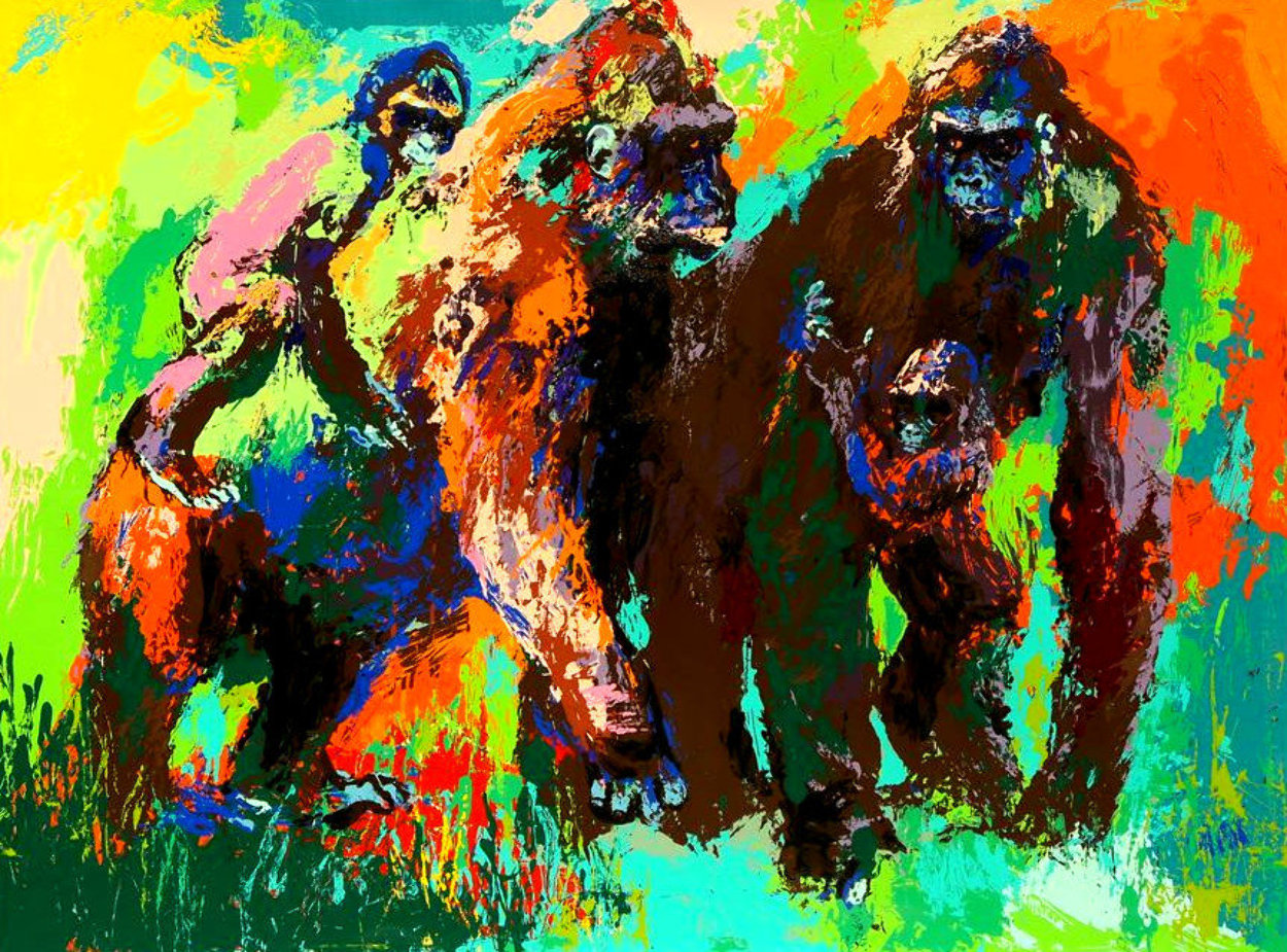 Gorilla Family 1980 Limited Edition Print by LeRoy Neiman