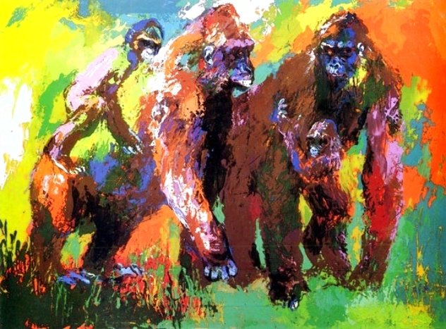 Gorilla Family 1980 Limited Edition Print by LeRoy Neiman