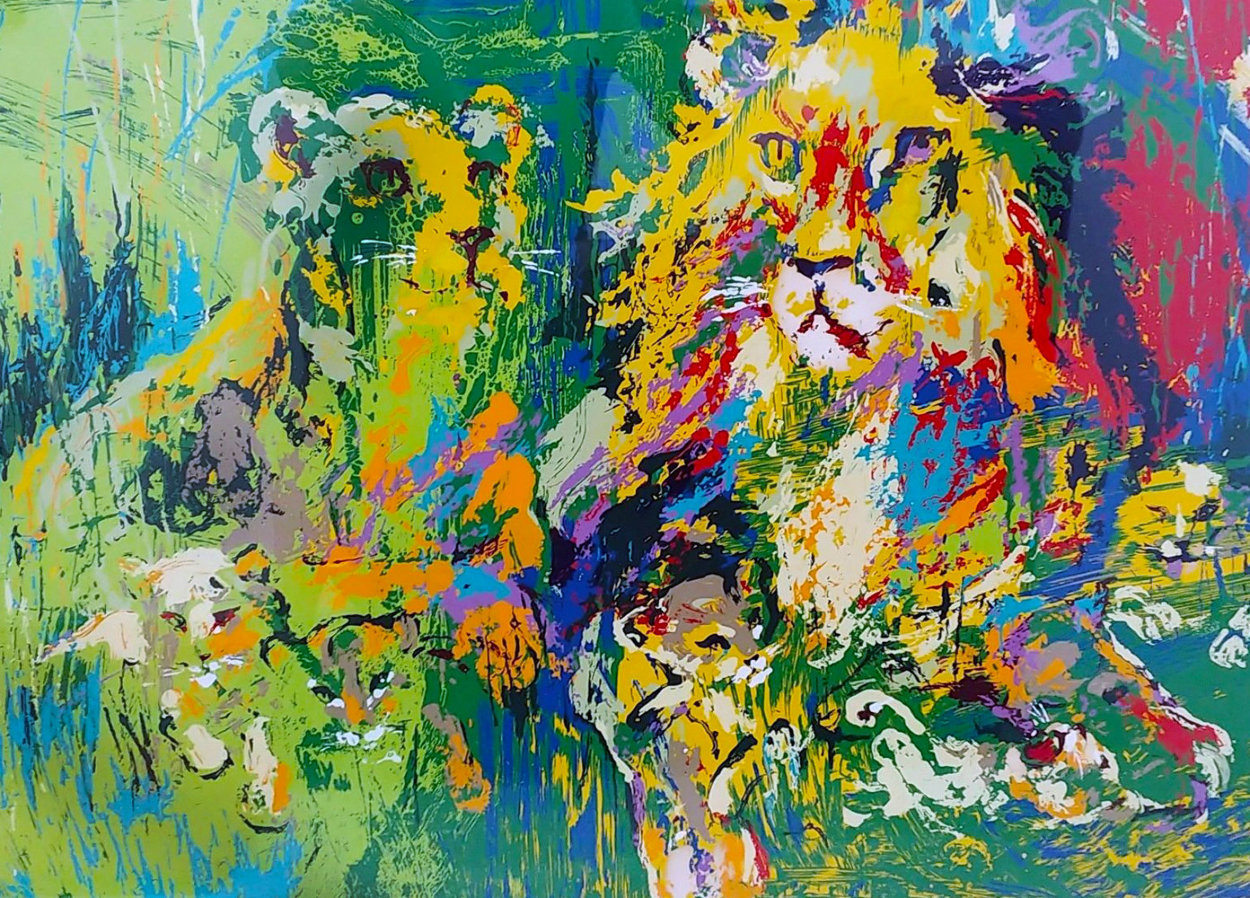 Lion Family 1974 Limited Edition Print by LeRoy Neiman