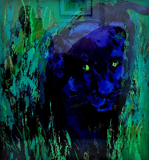 Portrait of the Black Panther 2004 Limited Edition Print - LeRoy Neiman Portrait of the Black Panther 2004 Limited Edition Print - LeRoy Neiman