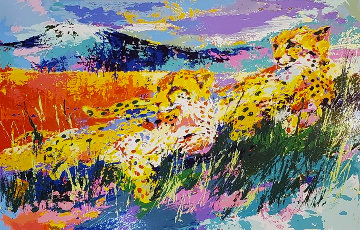Kilimanjaro Cheetahs 1986 Limited Edition Print - LeRoy Neiman Kilimanjaro Cheetahs 1986 Limited Edition Print - LeRoy Neiman