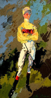 Jockey (Willie Shoemaker) 1969 30x24 Original Painting - LeRoy Neiman