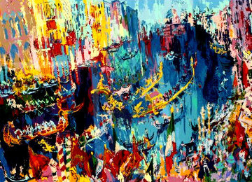 Venice Gondliers 1975 Limited Edition Print - LeRoy Neiman Venice Gondliers 1975 Limited Edition Print - LeRoy Neiman